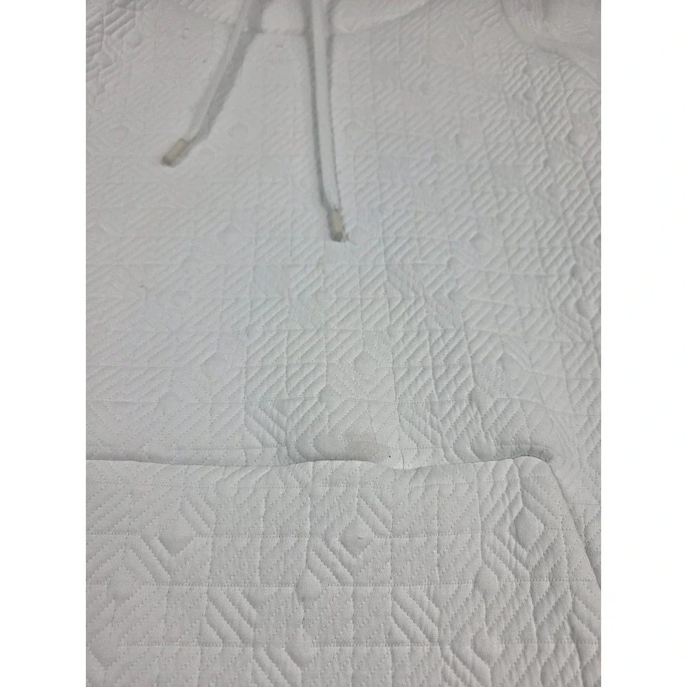 Athleta Jacquard Elevation Women's Pullover L Cream Quilted Funnel Neck